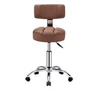 HGJHJJHK Sgabello da bar con schienale ergonomico, seduta morbida e 5 ruote universali, regolazione 47-62 cm (colore marrone) decorazione