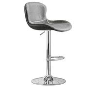 HGJHJJHK Sgabello da bar con schienale morbido, sedia girevole con base poggiapiedi in metallo, moderno salone di bellezza, cucina, reception, sgabello da bar, regolabile 58-78 cm (colore: grigio