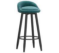 HGJHJJHK Sgabello da bar in morbido velluto con poggiapiedi in metallo nero, sgabello moderno per cucina, colazione, saloni di bellezza, sgabello da bar (dimensioni: 75 cm, colore: verde), decorazione