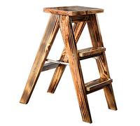 HGJHJJHK Sgabello in legno a 3 gradini in stile retrò, scaletta pieghevole, panca portatile per scarpe/fiori con scale in legno, piccoli sgabelli per piedi