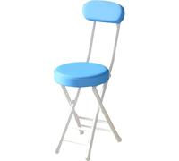 HGJHJJHK Sgabello pieghevole portatile da 45 cm/18, sgabello da bar della colazione in cucina pieghevole, sedia in metallo imbottita imbottita con pentola e poggiapiedi, blu, una taglia