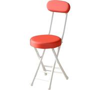 HGJHJJHK Sgabello pieghevole portatile da 45 cm/18, sgabello per colazione pieghevole in cucina, sedia in metallo imbottita imbottita con pentola e poggiapiedi, rosso, una taglia