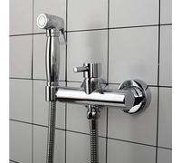 HGJHJJHK Spruzzatore di Bidet Portata per Bagno, Rubinetto Bidet in Acqua Calda in Ottone, Cavaliere a Parete Singola Rubinetto, spruzzatore per Toilette per Pannolini di Stoffa Portatile, Cromo