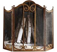 HGJHJJHK Strumenti per Camino, 3 recinti per Camino a Prova di Ferro battuto, Protezione da Schermo di Dufireplace, Protezione per Esterni Interni.