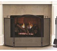 HGJHJJHK Strumenti per Camino, Prova del Camino, Recinzione, Schermo del Camino in Ferro battuto a 3 Pannelli con Copertura e Manici in Rete, Protezione da Camino in Metallo Piccolo Regalo