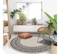 HGJHJJHK Tappeto di tappeto area rotonda di grandi tappeti non slip tappeti a pile corta motivi geometrici beige tappeti rotondi non slitta