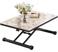 HGJHJJHK Tavolo da pranzo convertibile con tavolo da tavolo in legno pieghevole in altezza regolabile e gambe in metallo robuste, A, 120 * 60 * 10-71 cm