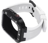 HGJHJJHK Upgrade Copertina in Lega di Zinco con Cinghia di Orologio in Silicone Morbido , per S8 7 45 mm Kit di Modifica Fetta Metallica , per iwatch SE 6 5 4 44mm