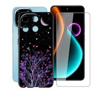 HGJTFANY Cover per Blackview Color 6 + Pellicola in Vetro Temperato (6.67"), Custodia Protettiva Antiurto e AntiGraffio, Morbido TPU Bumper Phone Case per Blackview Color 6 - Notte Viola