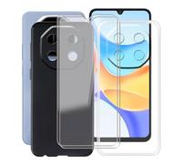 HGJTFANY Cover per Blackview Shark 6 (6.88") con 2 X Vetro Temperato, Ultra Sottile Morbida Silicone Protettiva Case Anti-Caduta TPU Custodia per Blackview Shark 6 - Nero + Clear
