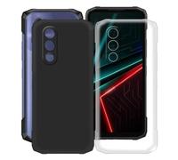 HGJTFANY Cover per Doogee Blade 20 (6.60"), Custodia in Silicone Morbido Antiurto Trasparente + Ultra-sottile Nero TPU Bumper Case per Doogee Blade 20