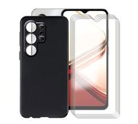 HGJTFANY Cover per Doogee Note 56X PRO + 4 x Pellicola in Vetro Temperato, Nero Custodia Antiurto e AntiGraffio, Ultra Sottile Morbido TPU Bumper Case per Doogee Note 56X PRO (6.56")