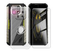 HGJTFANY Cover per Ulefone Armor 22 Procon Vetro Temperato, Supporto Anello | Pellicola Protettiva, Rotazione 360° Anello, Morbida TPU Antiurto Custodia per Ulefone Armor 22 Pro (6.58 pollici)