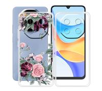 HGJTFANY Custodia per Blackview Shark 6 (6.88"), 2 Pezzi Ultra Sottile Morbida Silicone TPU Anti-Graffio Case, per Blackview Shark 6 Cover Protezione Anti-Caduta - Trasparente + YQ12