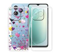 HGJTFANY Custodia per Blackview Wave 9C (6.56"), 2 Pezzi Ultra Sottile Morbida Silicone TPU Anti-Graffio Case, per Blackview Wave 9C Cover Protezione Anti-Caduta - Trasparente + YQ29