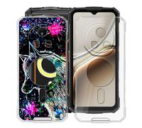 HGJTFANY Custodia per Doogee Fire 7 Pro (6.56"), 2 Pezzi Ultra Sottile Morbida Silicone TPU Anti-Graffio Case, per Doogee Fire 7 Pro Cover Protezione Anti-Caduta - Trasparente + XT113