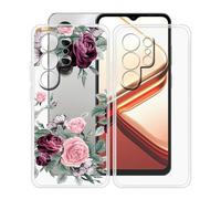 HGJTFANY Custodia per Doogee Note 56X Pro (6.56"), 2 Pezzi Ultra Sottile Morbida Silicone TPU Anti-Graffio Case, per Doogee Note 56X Pro Cover Protezione Anti-Caduta - Trasparente + YQ12