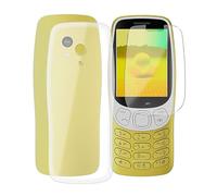 HGJTFANY Custodia per Nokia 3210 2024 (2.4") + Pellicola in Vetro Temperato, Ultrasottile Morbido TPU Bumper Protettiva Case, Clear Antigraffio Cover per Nokia 3210 2024 - Trasparente