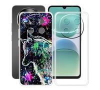 HGJTFANY Custodia per Oscal Tiger 8 5G (6.88"), 2 Pezzi Ultra Sottile Morbida Silicone TPU Anti-Graffio Case, per Oscal Tiger 8 5G Cover Protezione Anti-Caduta - Trasparente + XT113