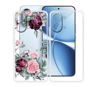 HGJTFANY Custodia per Poco X8 Pro Max (6.83"), 2 Pezzi Ultra Sottile Morbida Silicone TPU Anti-Graffio Case, per Poco X8 Pro Max Cover Protezione Anti-Caduta - Trasparente + YQ12