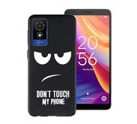 HGJTFANY Custodia per TCL 501 T433D T433D (6.0"), Nero Morbido Silicone Anti-Graffio Phone Case, Ultra Sottile TPU Bumper Protective Cover per TCL 501 T433D T433D - Non toccare