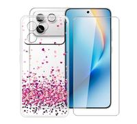 HGJTFANY Custodia Silicone Morbido Trasparente Antiurto + Pellicola Vetro Temperato 9H per Honor Win RT (6.83"), Protezione 360° Design Ultra Sottile - WM85