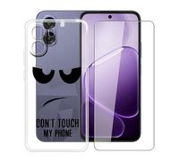 HGJTFANY Custodia Silicone Morbido Trasparente Antiurto + Pellicola Vetro Temperato 9H per Oppo A6k (6.75"), Protezione 360° Design Ultra Sottile - DUO5