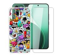 HGJTFANY Custodia Silicone Morbido Trasparente Antiurto + Pellicola Vetro Temperato 9H per Oppo Reno14 FS 5G (6.67"), Protezione 360° Design Ultra Sottile - XS40