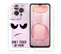 HGJTFANY Custodia Silicone Morbido Trasparente Antiurto + Pellicola Vetro Temperato 9H per Oukitel C3 (6.52"), Protezione 360° Design Ultra Sottile - DUO5