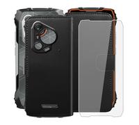 HGJTFANY Custodia + Vetro Temperato per Blackview BL7000 (6.78"), 9H Durezza Pellicola Protettiva, Classico Flip Protezione Cover Funzione staffa Portafoglio Case - Black