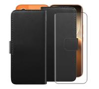 HGJTFANY Custodia + Vetro Temperato per Tecno Camon 50 Ultra (6.78"), 9H Durezza Pellicola Protettiva, Classico Flip Protezione Cover Funzione staffa Portafoglio Case - Black