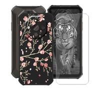 HGJTFANY Handyhülle für Ulefone Armor X16 (6.56") mit Gehärtetem Glasfolie, Schwarz Weiche Silikon Stoßfeste Hülle Cover, Anti-Kratzer TPU Schutzhülle für Ulefone Armor X16 - Kamelie