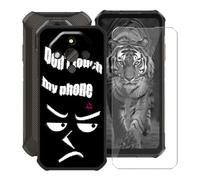 HGJTFANY Handyhülle für Ulefone Armor X16 (6.56") mit Gehärtetem Glasfolie, Schwarz Weiche Silikon Stoßfeste Hülle Cover, Anti-Kratzer TPU Schutzhülle für Ulefone Armor X16 - XT120B