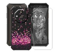 HGJTFANY Handyhülle für Ulefone Armor X16 (6.56") mit Gehärtetem Glasfolie, Schwarz Weiche Silikon Stoßfeste Hülle Cover, Anti-Kratzer TPU Schutzhülle für Ulefone Armor X16 - Rotes Herz