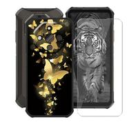HGJTFANY Handyhülle für Ulefone Armor X16 (6.56") mit Gehärtetem Glasfolie, Schwarz Weiche Silikon Stoßfeste Hülle Cover, Anti-Kratzer TPU Schutzhülle für Ulefone Armor X16 - WMA30