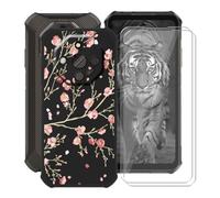 HGJTFANY Handyhülle mit 2 Stück Gehärtetem Glasfolie für Ulefone Armor X16 (6.56"), Schwarz Silikon TPU Stoßfest Schutzhülle Case, FallSchutz Schale Hülle für Ulefone Armor X16 - Kamelie