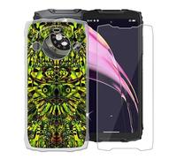HGJTFANY per Blackview BV9300 Pro Cover + Vetro Temperato Pellicola (6.70"), Ultrasottile Silicone Morbido Antiurto Trasparente Protettiva Custodia per Blackview BV9300 Pro - Folletto verde
