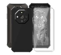 HGJTFANY Schwarz Silikon Bumper Hülle für Ulefone Armor X16 + 3 Stücks Schutzfolie, Weiche TPU Stoßfest Schutzhülle Case + HD Gehärtetem Glasfolie für Ulefone Armor X16 (6.56")
