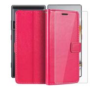 HGJTFANY Supporto Cover per ZTE Nubia Z80 Ultra (6.85") con Vetro Temperato Pellicola, Custodia a Portafoglio Flip, Custodia Foderata in Morbido Silicone TPU per ZTE Nubia Z80 Ultra - RosRed