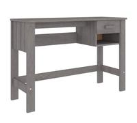 HGKMBRY Hamar - Scrivania in legno massiccio di pino con cassetto e scomparto aperto, per ufficio e casa, 110 x 40 x 75 cm, colore: grigio chiaro