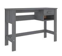 HGKMBRY Hamar - Scrivania per computer, in legno massiccio di pino, con cassetto e scomparto aperto, 110 x 40 x 75 cm, colore: grigio scuro