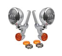 Hgkqbomb Faretto Ausiliario A LED DRL Da 4,5" Per Luci Sorpasso Staffe Per Fendinebbia Per Veicoli Da Turismo Per Strada Per Indicatori Direzione King Faro Anteriore(B Black set)