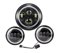 Hgkqbomb Luce Per Moto Per Electra Per Glide Per Softail Per Fat Per Boy Per Touring. Faro Anteriore A LED Da 7 Pollici Con Fendinebbia Da 4,5 Pollici Faro Moto Fanale Anteriore(7inch and 4.5inch B)