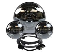 Hgkqbomb Per Touring Per Strada Per King Per Street Per Glide Accessori Anello Adattatore 7" Moto Faro A LED Da Luci Fendinebbia Halo 4,5 Pollici Faro Moto Fanale Anteriore(Black set)