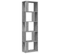 HGLADYU Libreria grigio sonoma, 45 x 24 x 160 cm, in legno con spazio portaoggetti, scaffale per libri, riviste e decorazioni, versatile utilizzabile come divisorio, supporto da parete incluso