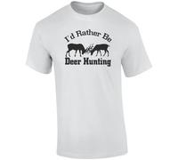 HGmkUNEa I'd Rather Be Deer Hunting T-Shirt White L