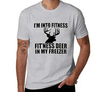 HGmkUNEa I'm Into Fitness Fit'ness Deer in My Freezer T-Shirt Grey XXL