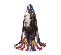 hgnbcsa Aquila Con Stampa Bandiera Usa Mantello Con Cappuccio Per Figura Intera Adolescenti, Halloween Lungo Mantello Con Cappuccio Unisex Robe Costume