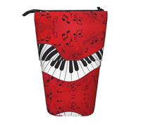 hgnbcsa Astuccio telescopico con stampa di note musicali, design telescopico, da compatto ad espandibile, per articoli di cancelleria e cosmetici