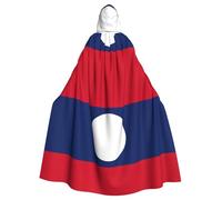 hgnbcsa Bandiera del Laos Stampa Mantello Con Cappuccio Per Uomo Donna, Lungo Mantello Con Cappuccio Adulto Halloween Cosplay Costume Per Il Partito